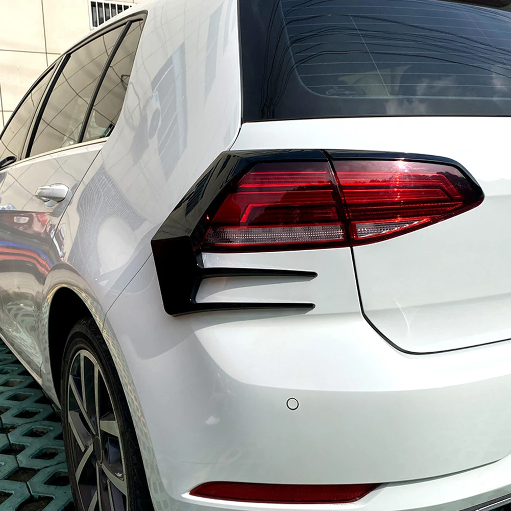 Rear Bumper Lip Spoiler and Taillight Cover Trim Compatible with For Golf 7 5 MK7 5 2016 2019 OEM Style Plastic Part