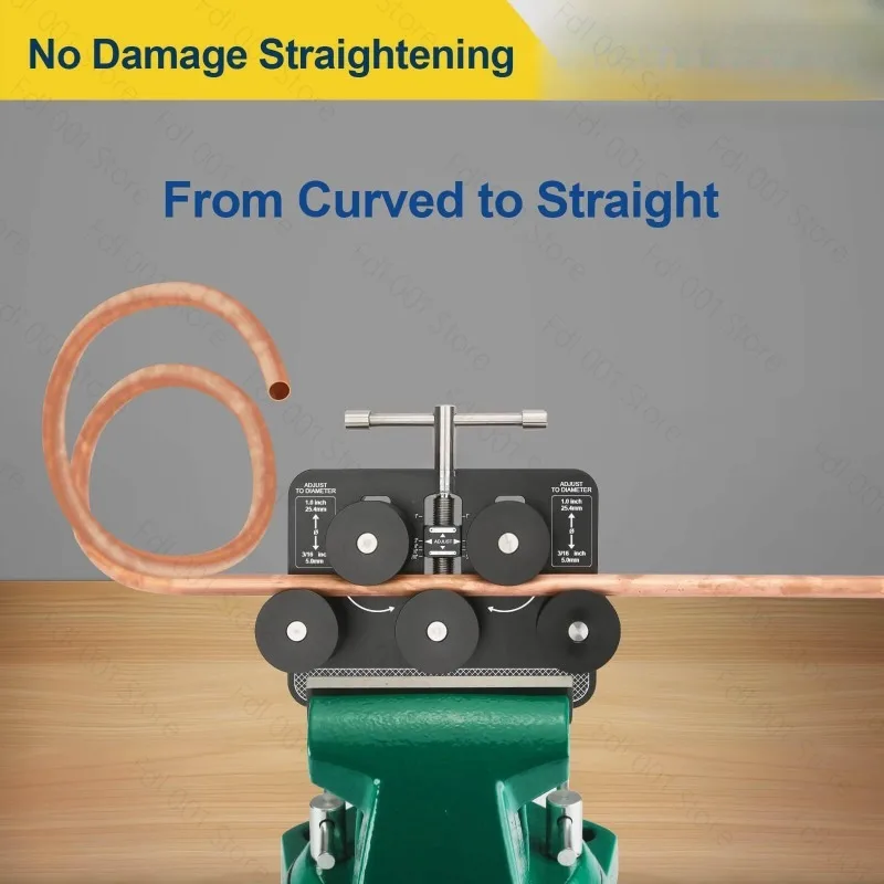 Pipe Straightener Brake Line Tube Straightening Tool Fit for 3/16 Inch‑1.0 Inch Diameter