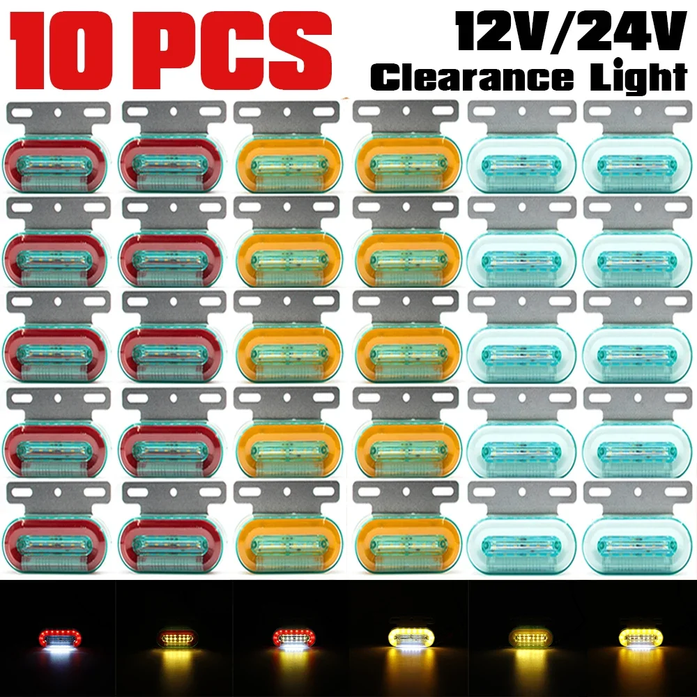 

10PCS 12V 24V LED Car Truck Side Marker Lights External Lights Signal Indicator Lamps Warning Tail Light 3 Modes Trailer Lorry