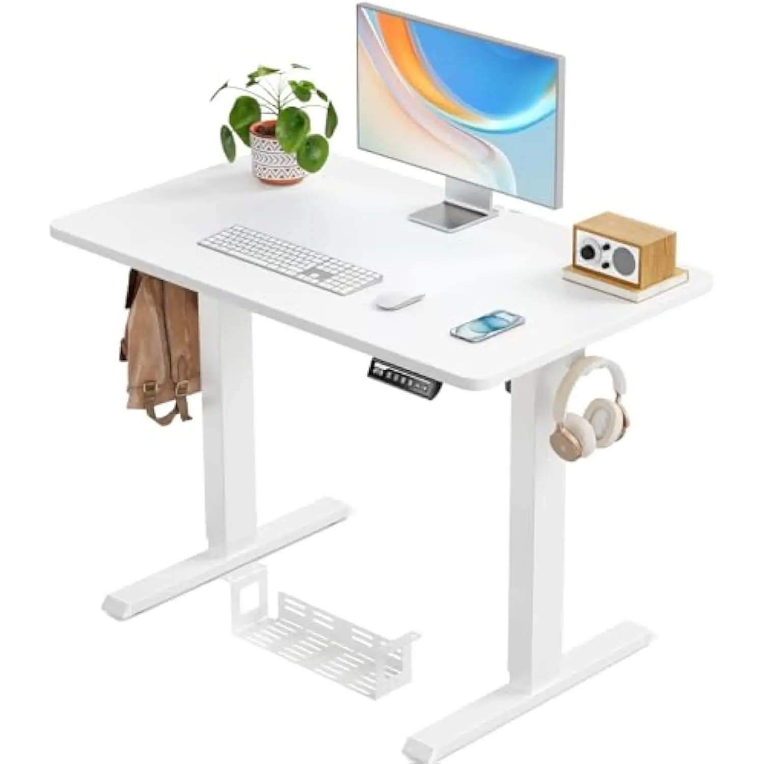 

ErGear Whole Piece Standing Desk, 40x24 inch Adjustable Stand Up Desk with Cable Management Tray, Electric Computer Workstation