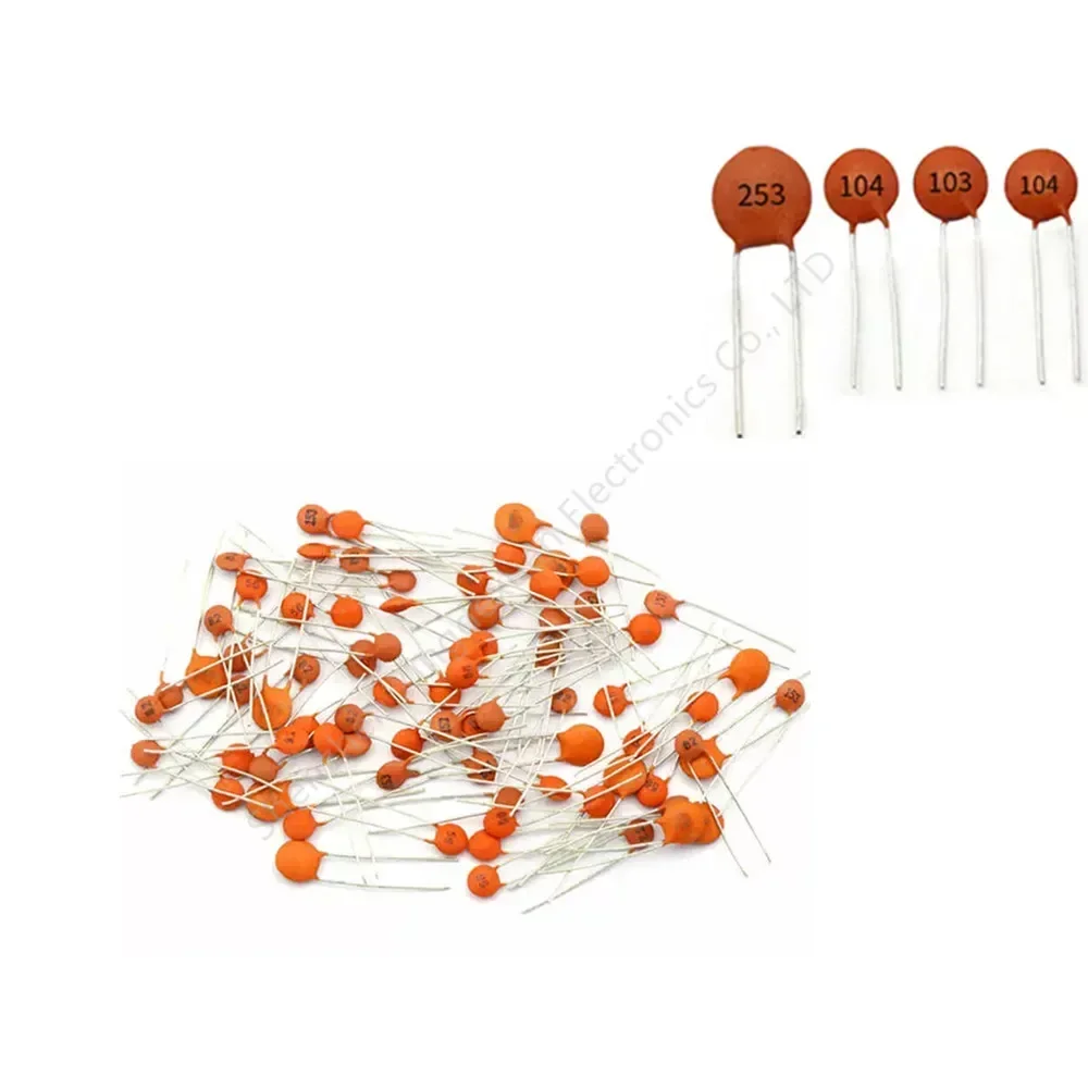100 Uds condensador cerámico 50V 1pF ~ 100nF 0,1 uF 104 4,7PF 10PF 22PF 33PF 47PF 100PF 101 220PF 221 330PF 470PF 1NF 103 47NF 473