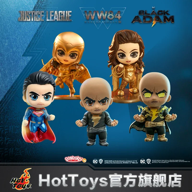 Hot Toys Justice League Superman Wonder Woman Black Adam Cosbaby Mini Collection Doll Anime Action Figure Ornament Model Gift