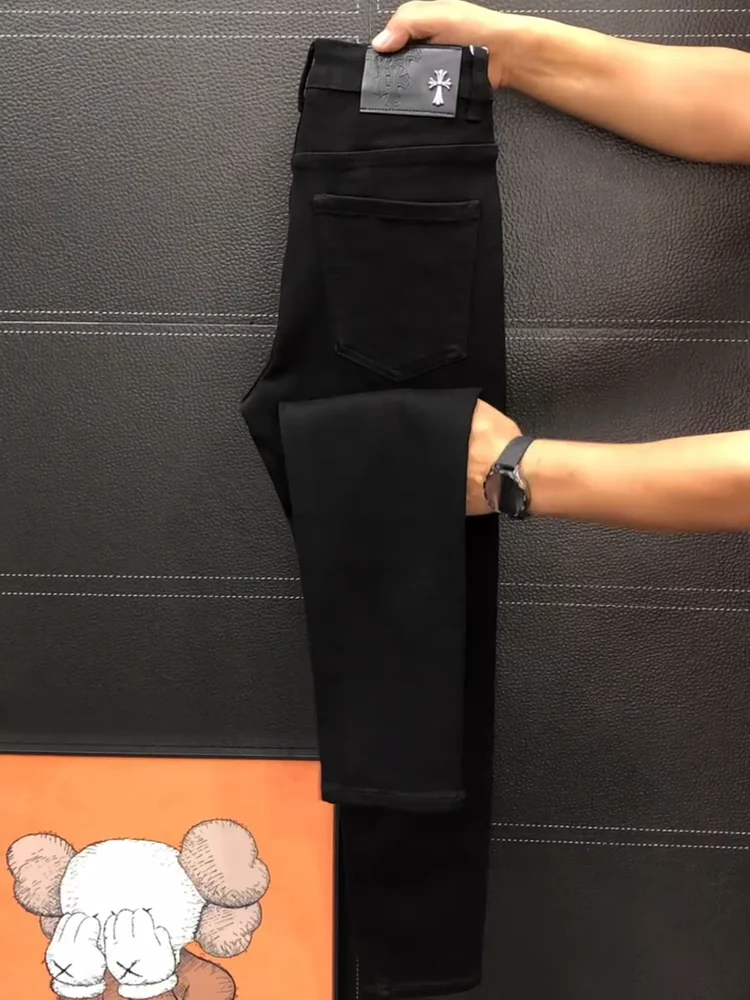 

Высококачественные модные мужские джинсы: универсальные, трендовые, осенне-зимняя новинка, комфортная посадка, классический крой, повседневный стиль