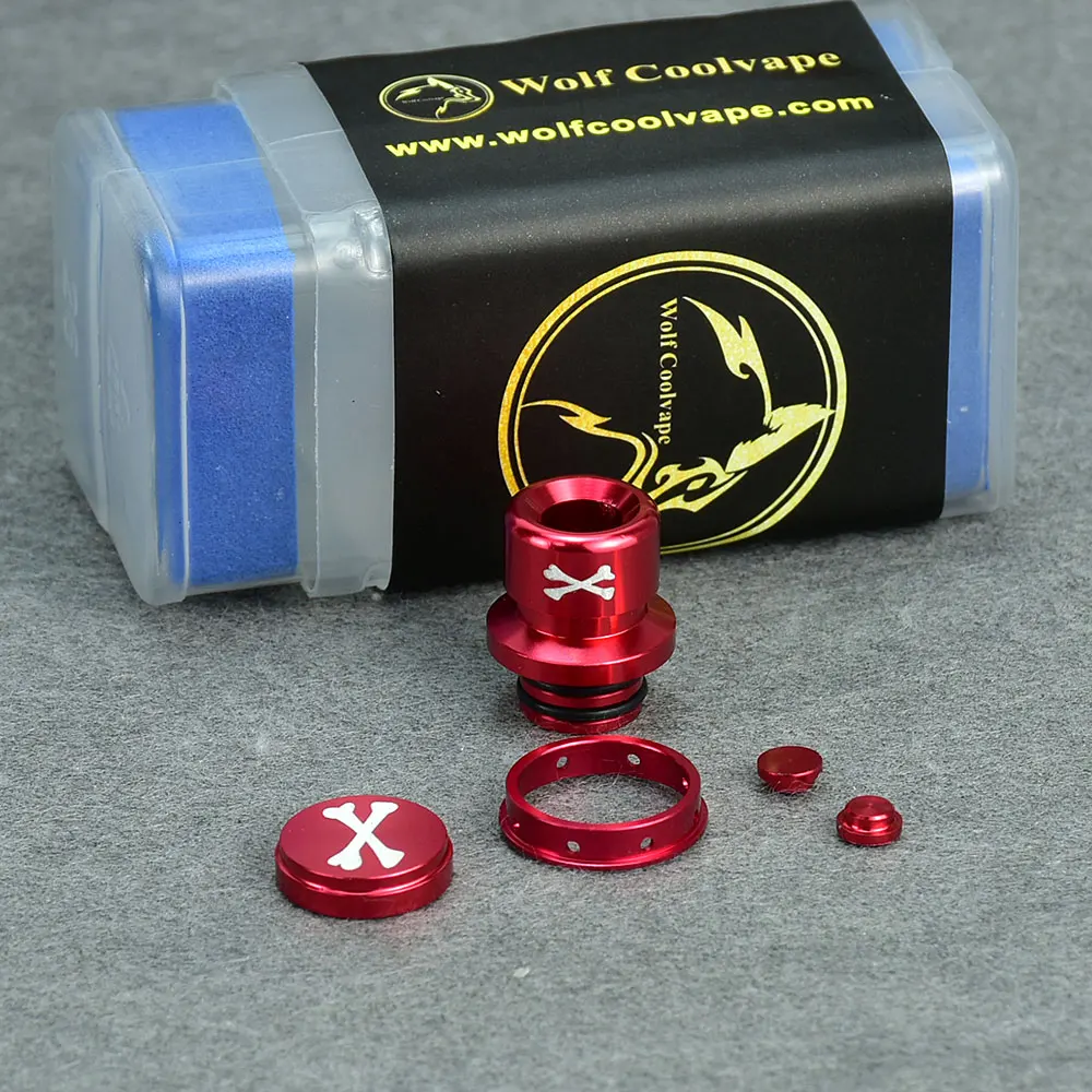 Wolfcoolvape-Juego de botones de punta de goteo 510 mission v1, punta de goteo para dotMod dotAIO V2, material de aluminio