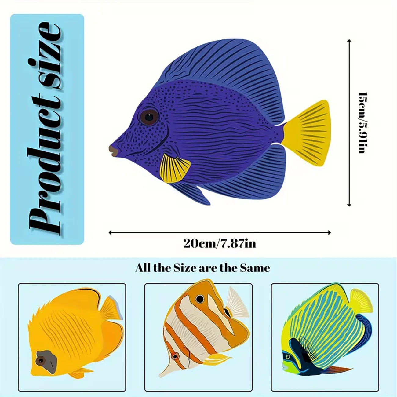 4 Pcs 2D Flat Wooden Tropical Fish Wall Decor Colorful Reef Fish Wall Art With Nano Tape No Drilling Coastal Home Wall Ornament view 4