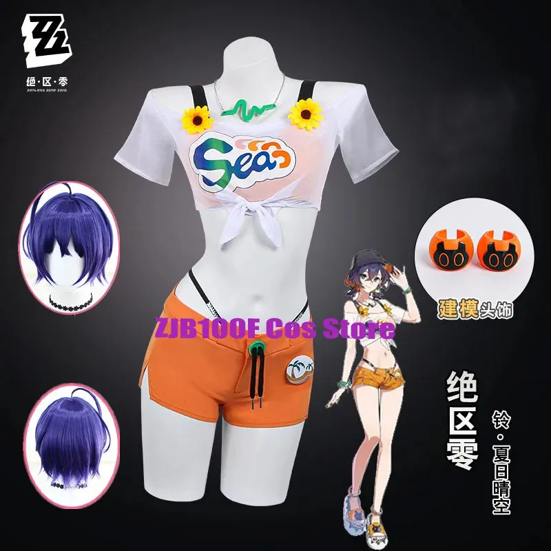 Zenless Zone Zero Belle Cosplay Costume zzz Belle Swimsuit Summer Outfit Hat Shorts Bikini  Disguise for Adult Women