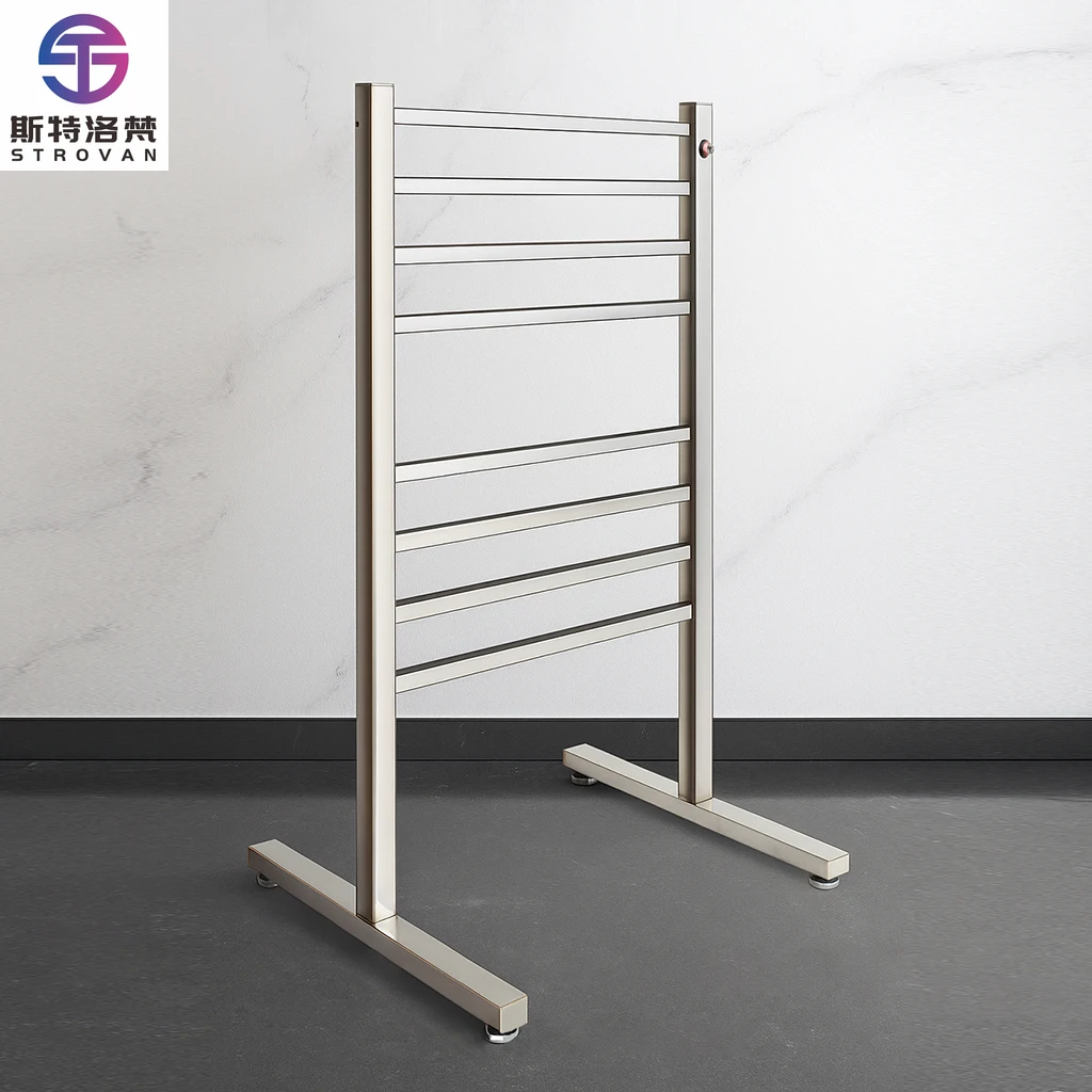 

Modern Floor Standing Heated Towel Rail Portable Drying Rack Energy Saving Waterproof Home Hotel Use Towel Warmer