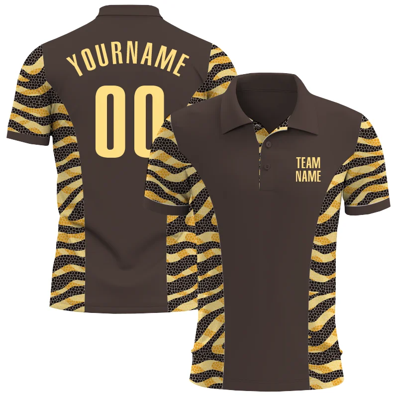 

Summer Shirts Women For Men Personalized Patchwork Tiger Polo Shirt 3D Print Golf Shirts Customize Your Name, Number, Team Name