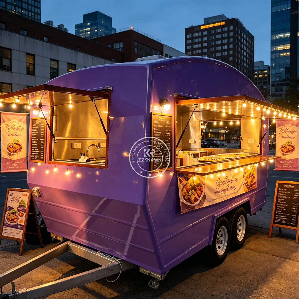 

Concession Food Trailer Mobile Coffee Catering Trailer Mobile Burger Donut Popcorn Ice Cream Cart Food Truck With Full Kitchen