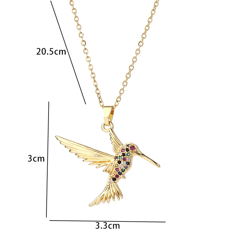 Ole 316L Stainless Steel Gold Plated Hummingbird Bird Pendant Necklace For Women Fashion Girls Woodpecker Clavicle Chain Sexy