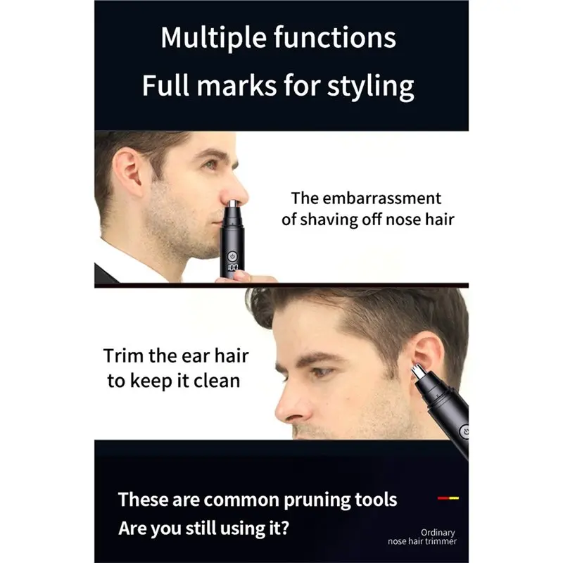 Electric Men Mini Nose Hair Trimmer USB Charging High Quality Portable Face Hair Cleaning Tool Safety Removal-A54Q