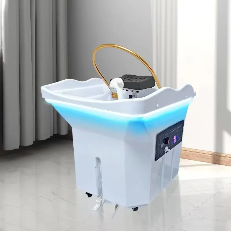 Mobile Head Therapy Device Shampoo Chair Hair Salon Water Storage Tank Spa Automatic Water Cycle Fumigation Shampoo Basin
