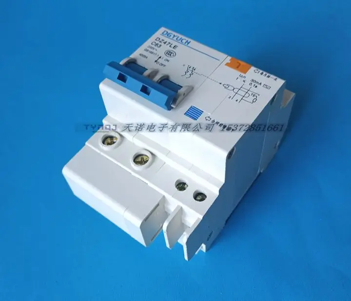 Circuit Breaker Switch Protection Air Switch DZ47LE 2P 63A Two Pole Leakage Circuit Breaker