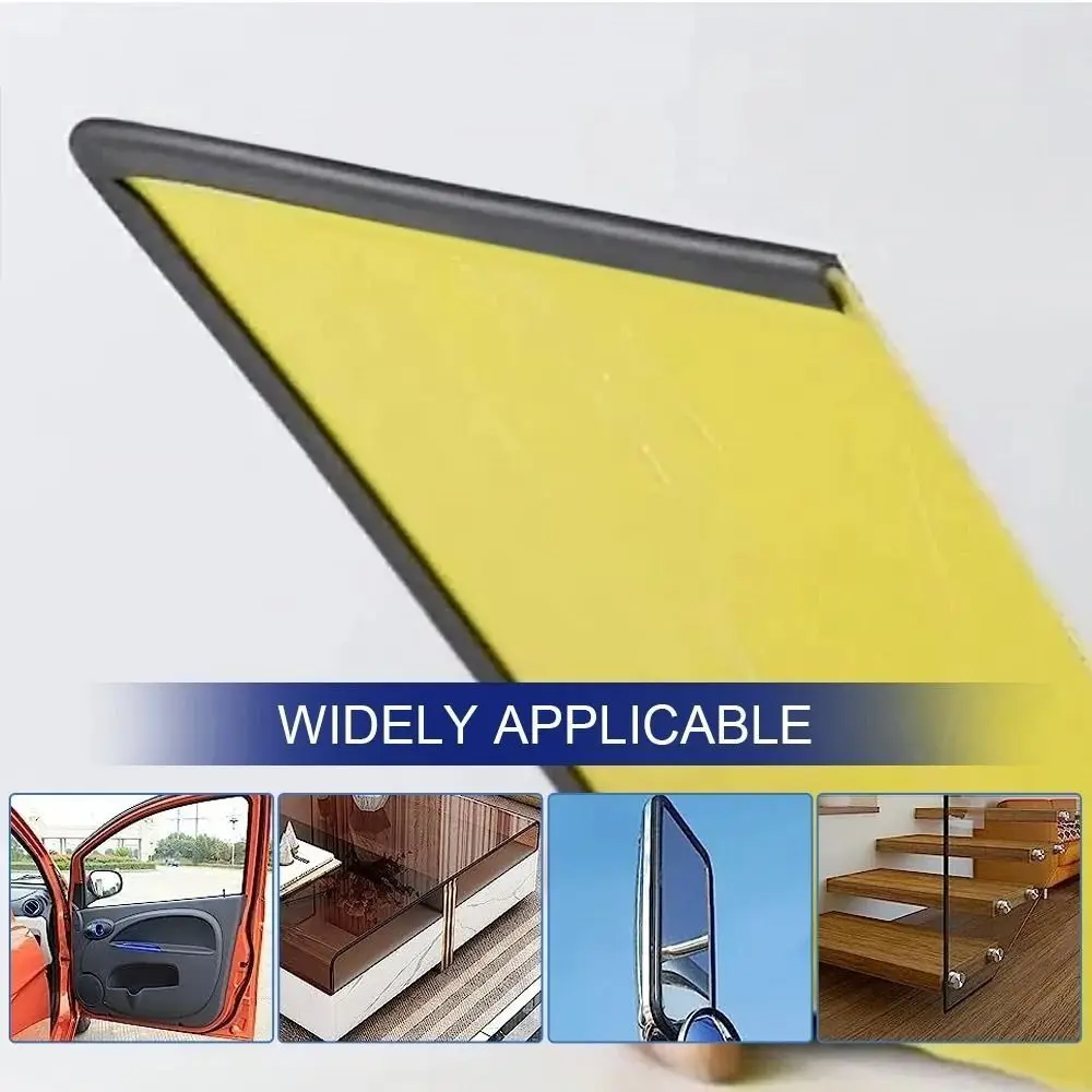 3 Meters Self Adhesive Rubber Edge Trim Edge Protector for Sheet Metal EPDM Material Black U-Shape Edge Trim
