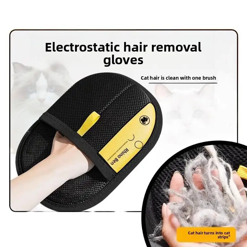 Pet Hair Removal Kit: Sticky Roller, Static Brush & Grooming Gloves - For Cat Dog Fur on Furniture Car Clothing