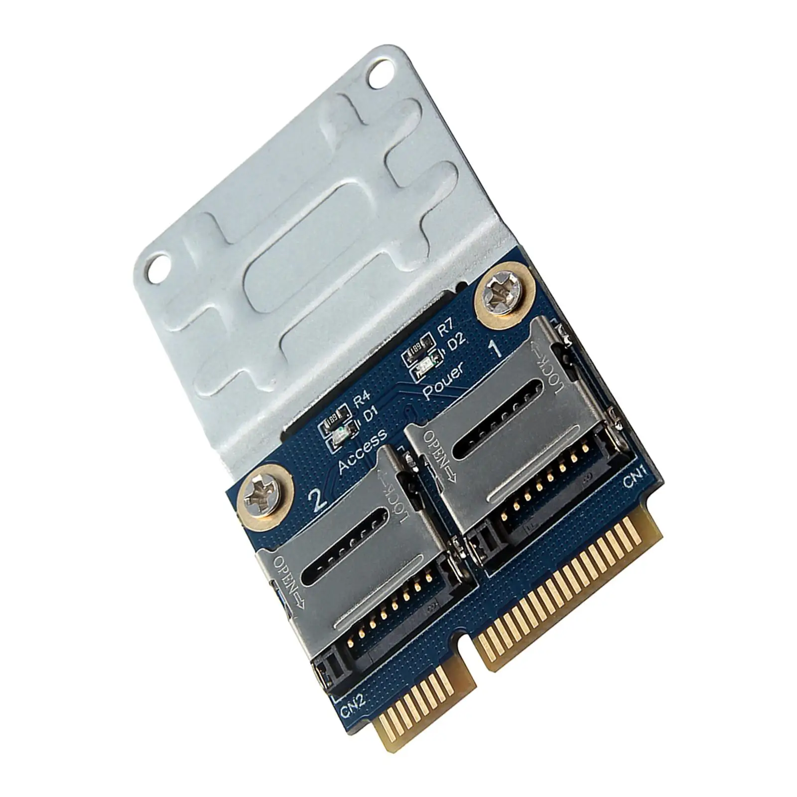 2 Ports SSD HDD Mpcie to 2 Mini-Sdcards Mini Pci-E Adapter Durable Laptop Dual SDHC SDXC TF to Mini PCIe 2 SSD HDD