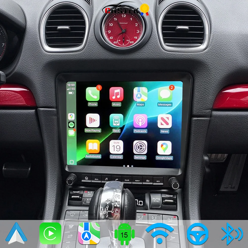 CHSTEK Android 15 Car Radio Carplay For Porsche 911 991 Boxster 981 Cayman Turbo GT2 3 718 Carrera WIFI 4G BT GPS RDS Head Unit