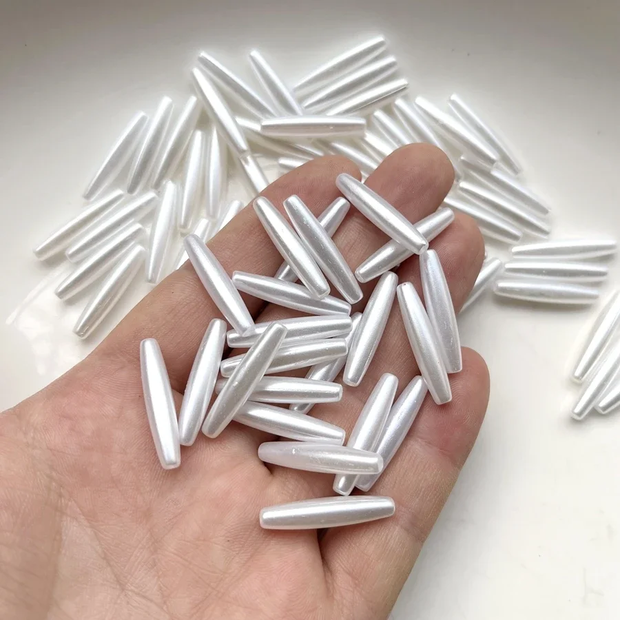 White rice white long tube straight hole beads diy jewelry making decorative bracelet necklace making decorative beads