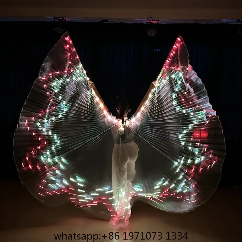 Belly Dance Suit LED Glowing Wings Cloak Show Light Show