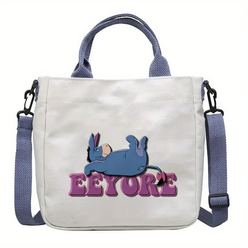 جديد ديزني Eeyore طباعة قماش حقيبة كروسبودي سعة كبيرة رسول حزمة في الهواء الطلق المحمولة انفصال حزام الكتف حقيبة يد