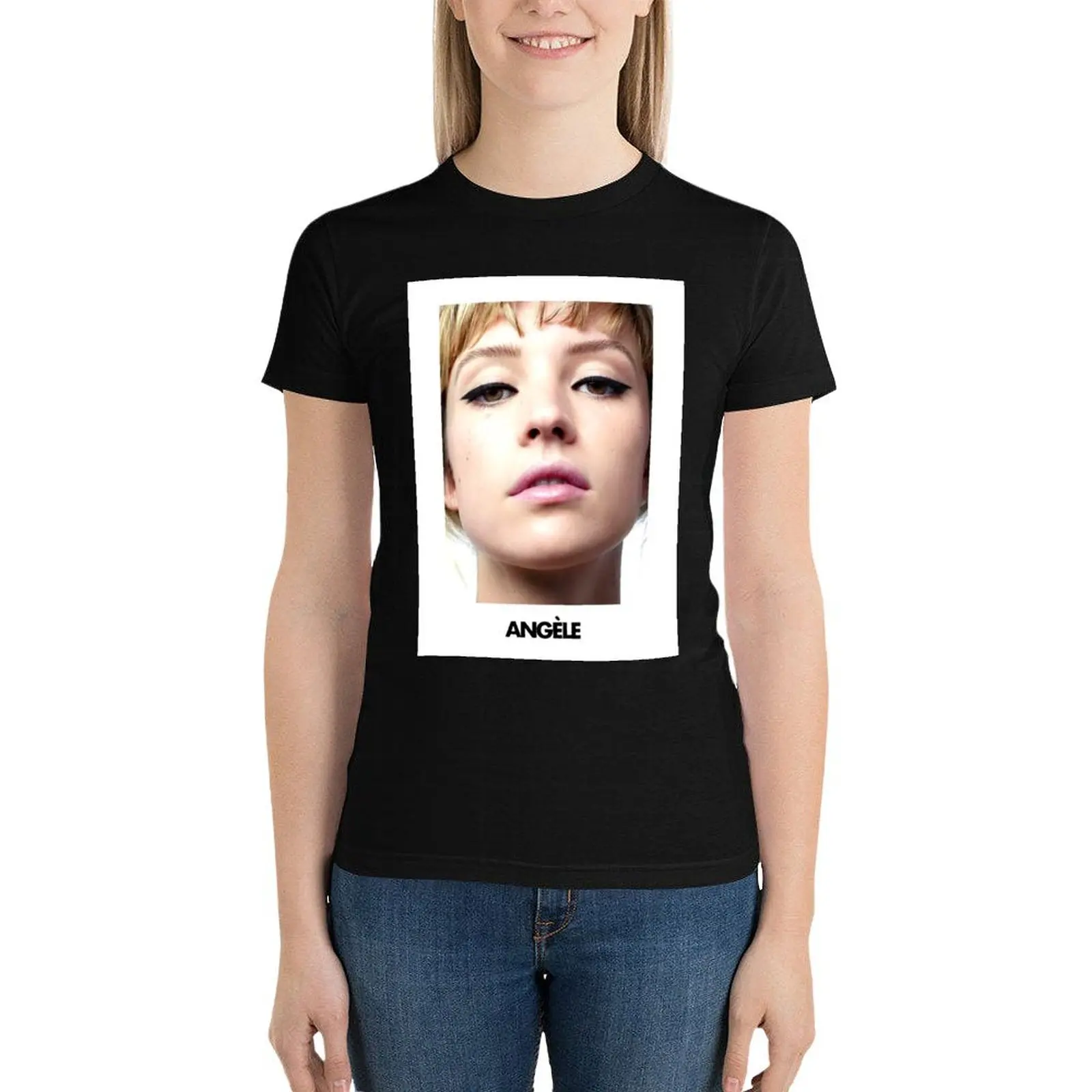 

Angèle Van Laeken - Portrait singer tears color T-Shirt vintage clothes lady clothes Woman fashion