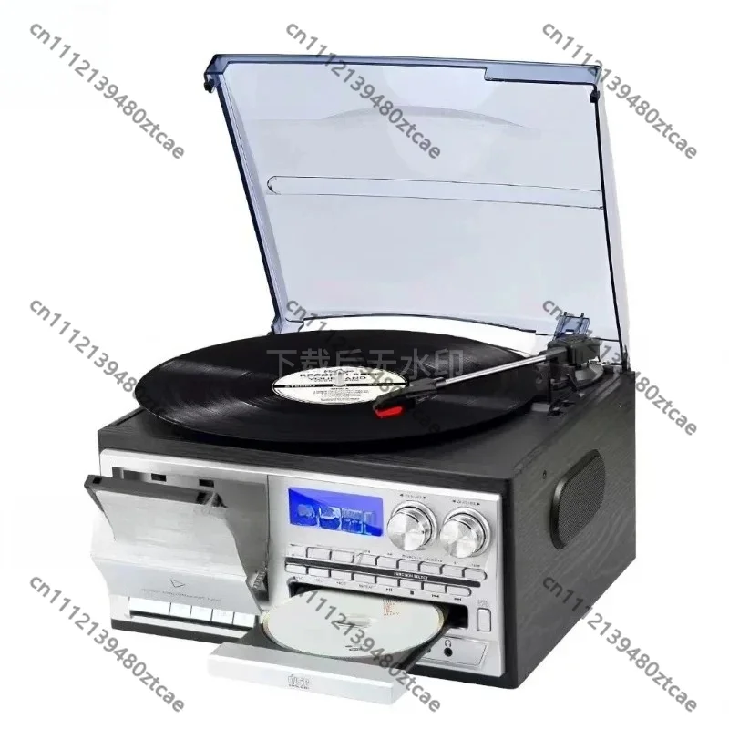 Retro Vinyl Record Player Cassette Tape Machine FM AM Radio Desktop Multifunctional Bluetooth Audio Speaker