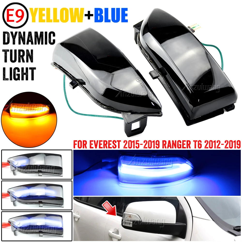 

2pcs For Ford Ranger T6 2012-2019 Raptor & Wildtrak LED Dynamic Turn Signal Light Side Mirror Flashing Light Repeater Blinker