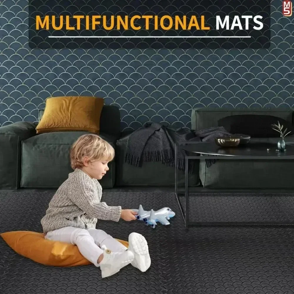 8Pcs Non-Slip EVA Foam Baby Mat Play Tiles with Interlocking Design - Safe for Baby Crawling, Indoor Activities and Fitness Yoga