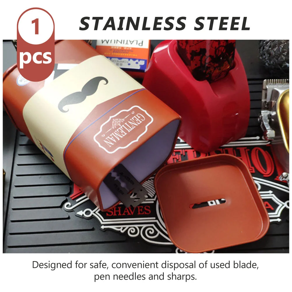 Trash Bin Blade Storage Box Case Razor Hairdressing Boxes Container Blades Dispenser Red Shaving Man