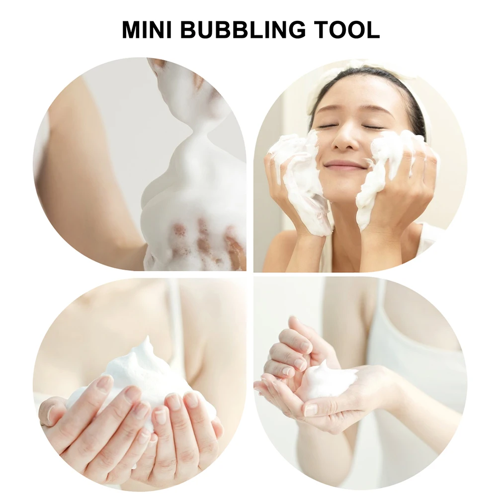 เครื่องทำฟองล้างหน้าแบบพกพา 2 ชิ้น วัสดุ PP คุณภาพสูง ทำความสะอาดผิวหน้าอย่างล้ำลึก อุปกรณ์ทำฟองขนาดเล็กสำหรับใช้ที่บ้านและเดินทาง