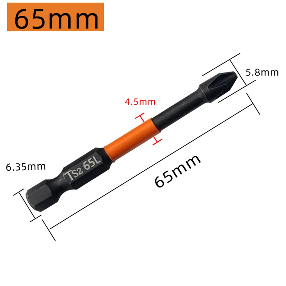 5 Pcs/set Strong Magnetic Screwdriver Head Cross High Hardness Anti Slip Screwdriver Hand Electric Screwdriver Bits Hand Tools