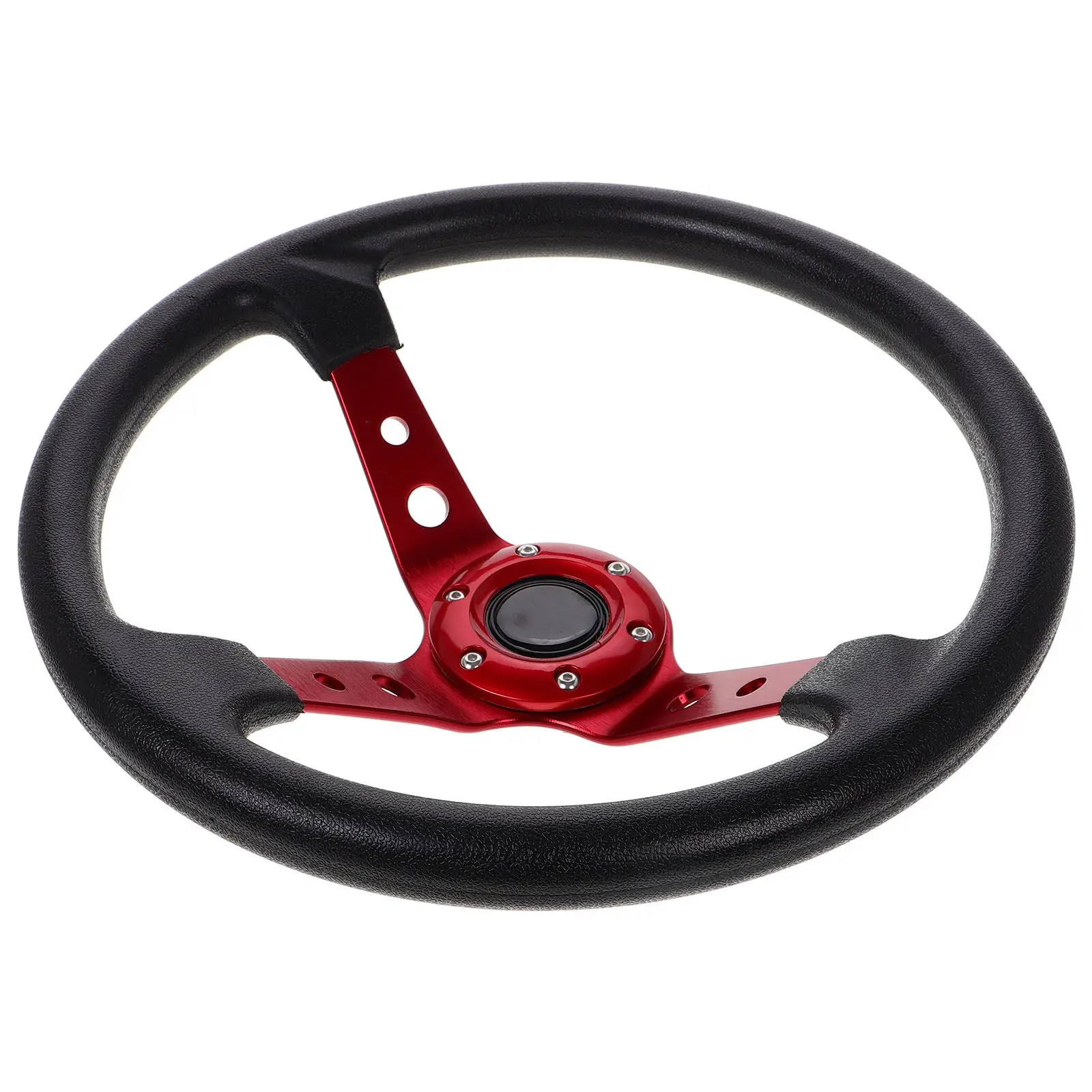 Universal 14 Inch Racing Steering Wheel PU Material Concave Design for Car Golf Cart Drift Simulator and Offroad Driving