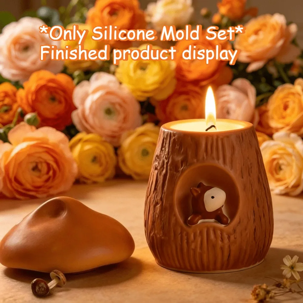 Cute Mushroom Silicone Resin Mold Kit,DIY Storage Container Flower Pot,Handmade Decor Ornament Gift for Halloween Christmas Fest