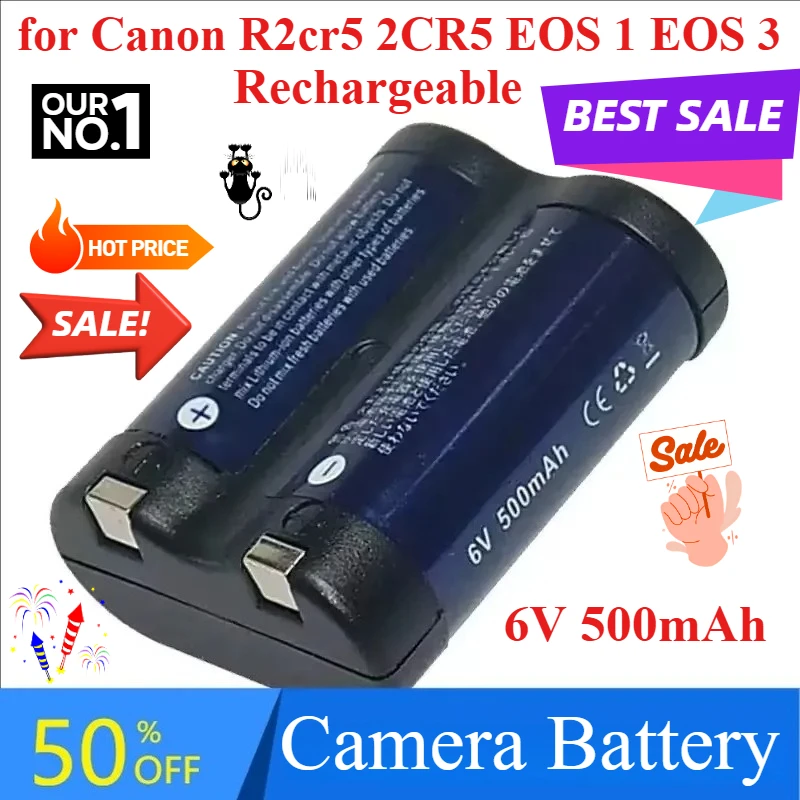 

Аккумулятор для камеры 6 В, 500 мАч для Canon R2cr5 2CR5 EOS 1 EOS 3, литиевая аккумуляторная батарея