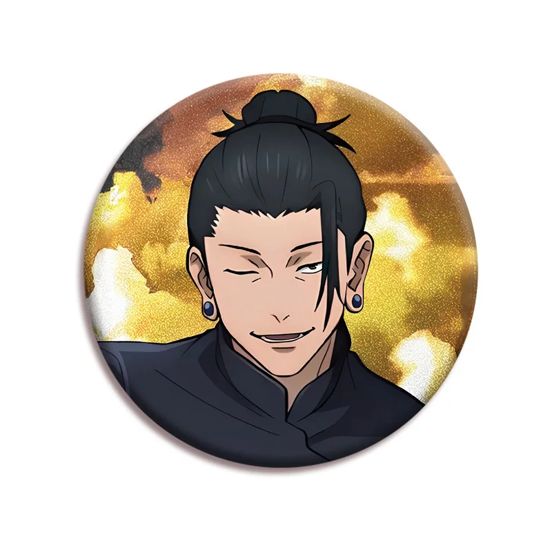 Jujutsu Kaisen ثلاث قطع مجموعة 773 780 الاكريليك حامل المفاتيح مزدوجة الوجهين بريق شارة جوجو ساتورو البضائع أنيمي