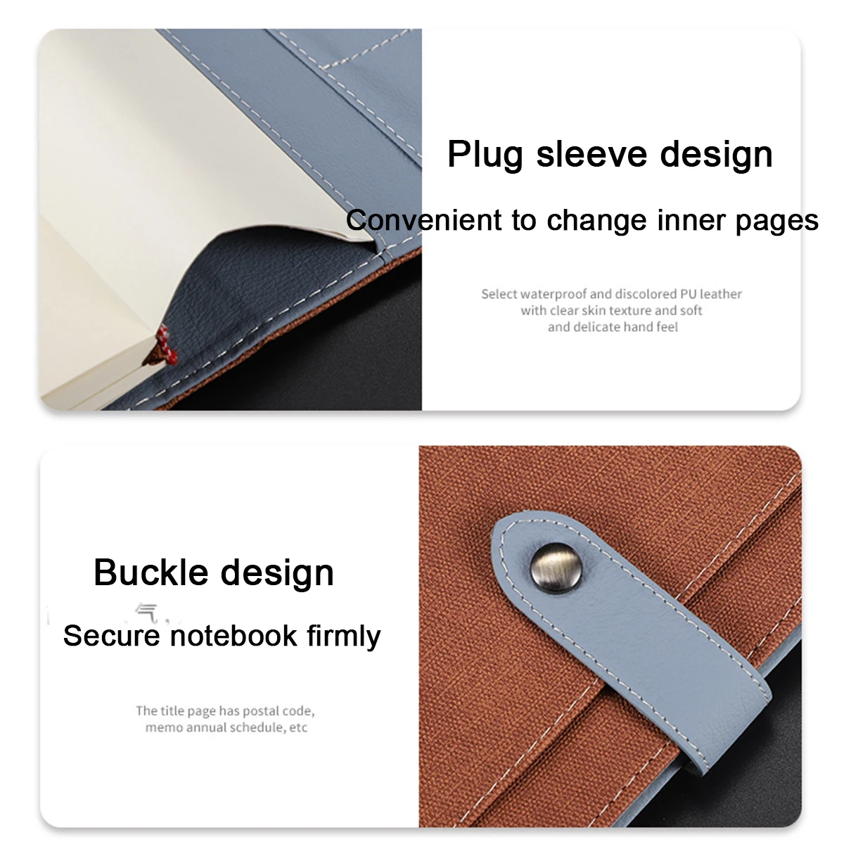 (Can Engrave Logo) A5 Thickened Cloth Student Subject Notebook, Buckle Office Notepad, Business Meeting Record Book, Diary