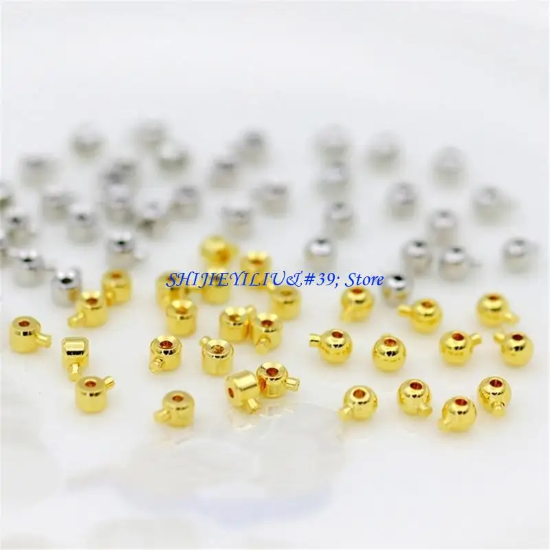 

E21F 20pcs Jewelry Findings Positioning Beads Round Clasp for Handcrafted Items