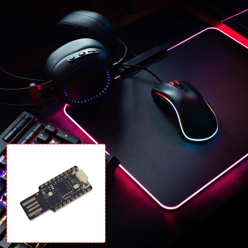 USB-A-Entwicklungsplatine mit RP2350-Prozessor, GPIO-Header-Zugriff und Statusleuchte für Firmware-Übungen und -Studien Y4QF – Detail 1