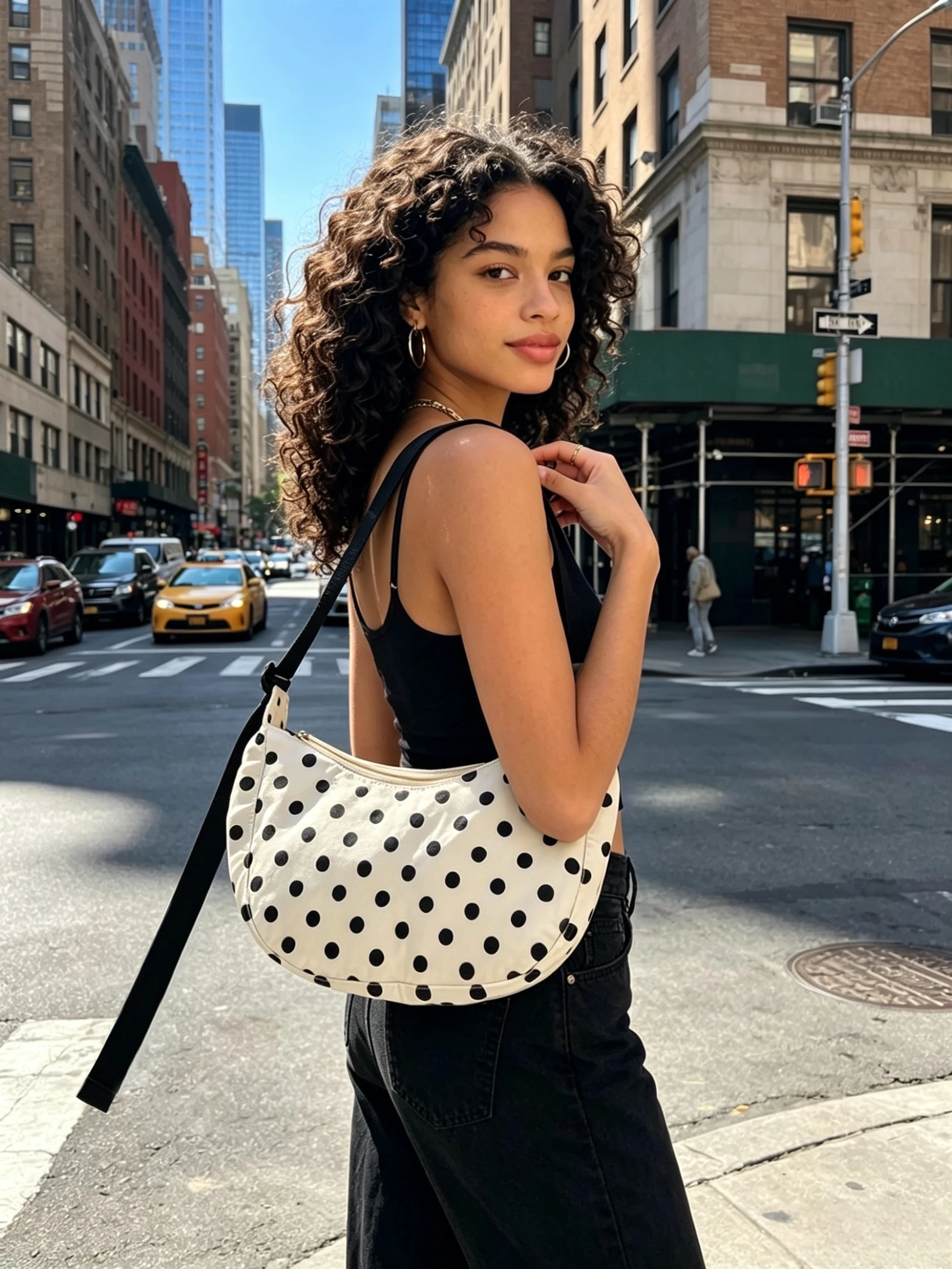 Mittlere Halbmond-Tasche für Damen im Alltagsstil, einfache lässige Umhängetasche der Luxusmarke, Freizeit-Outdoor-Umhängetasche für Damen – Detail 1