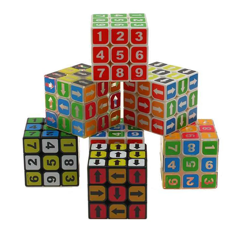 Cubo de velocidad con número de dirección de flechas, 3x3x3, tamaño 5,6 CM, rompecabezas, prueba IQ, juguetes educativos, los mejores regalos, zauberwürfel,,бик рубика