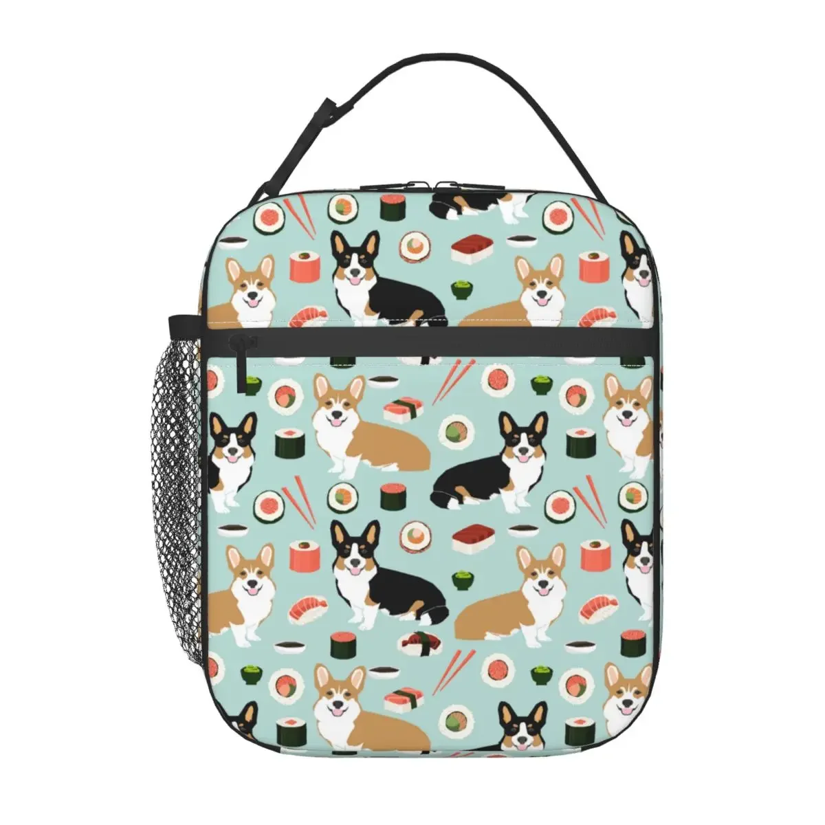 Corgi Honden Sushi Voedsel Geïsoleerde Lunch Tassen Draagbare Dier Herbruikbare Thermische Tas Tas Lunch Box Office Outdoor Mannen Vrouwen