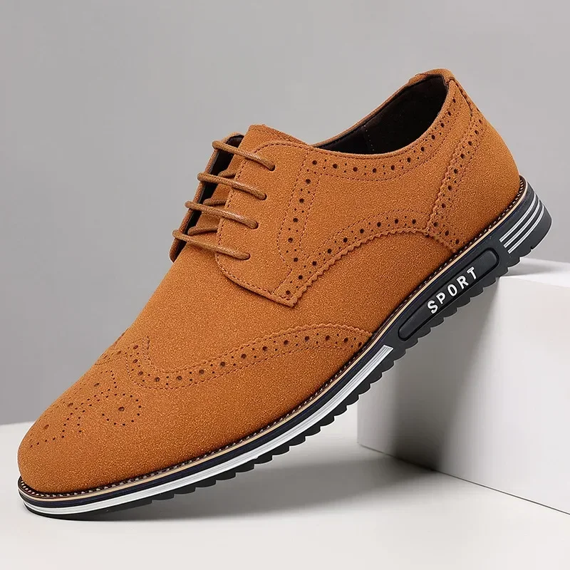 Mannen Faux Suede Schoen Lace Up Zwarte Oxford Schoen voor Mannen Platte Nieuwe Mode Sneaker Man Herfst Ademend Comfortabele Casual Mannen Schoen