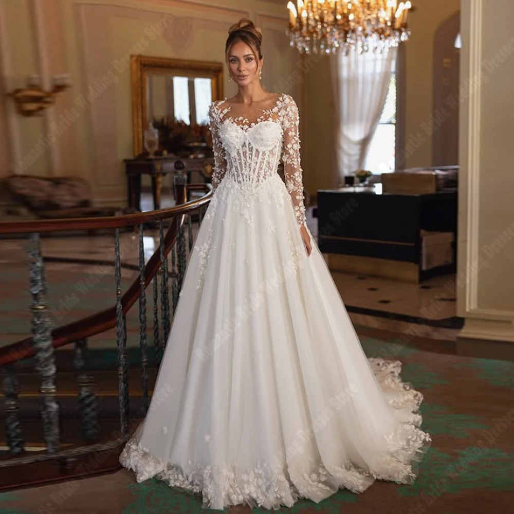 Gaun Pengantin Wanita Berkualitas Tinggi Kerah Sweetheart Model A-Line Gaun Pengantin Panjang Menyentuh Lantai untuk Pesta Vestidos Para Mujer Dapat Disesuaikan