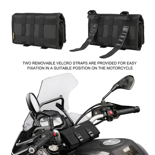 Imagen 2 del producto Rhinowalk-bolsa de herramientas para motocicleta, kit de herramientas de Motor portátil, bolsa de almacenamiento de herramientas para motocross, paquete de rollo de herramientas de trabajo de reparación al aire libre