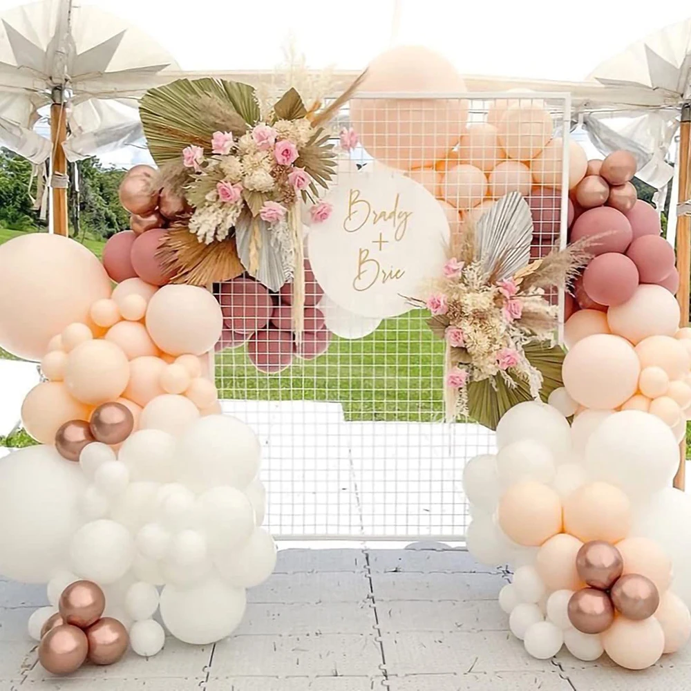 113Pcs Wedding Balloons Arch Kit Retro Pink Champagne Chrome Rose Gold Balloons Garland Birthday Globos Baby Shower Party Decor