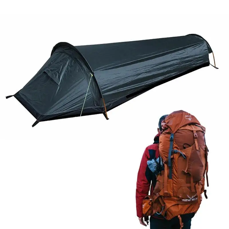 Ultralight Outdoor Camping Tent 1 Person Backpacking Tent Water Resistant Sleeping Bag Cover Bivvy Sack for Outdoor Survival