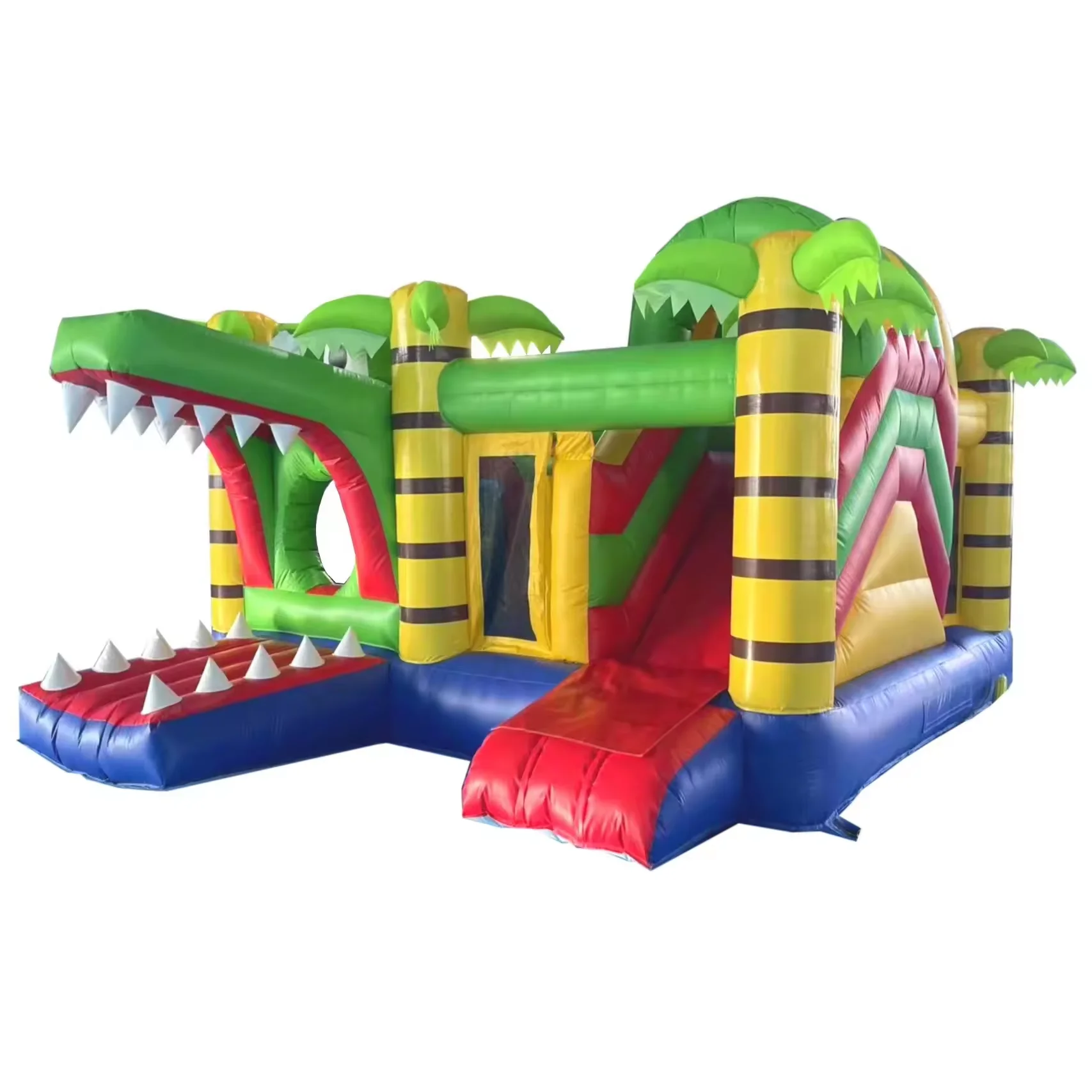 

Inflatable crocodile bounce house with slide Medieval inflatable bouncer jumping bouncy castle