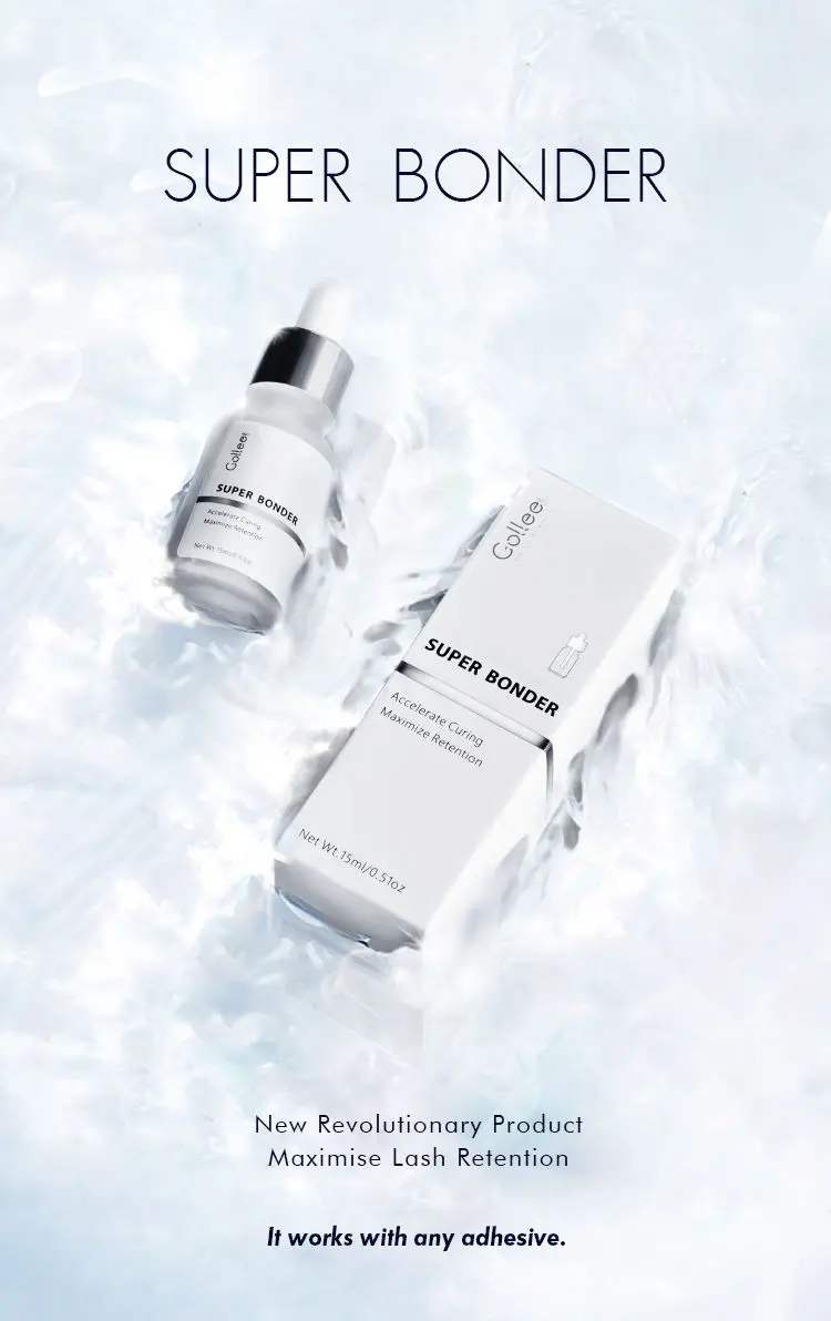 Gollee Bonder Lash Not Irritating Lash Primer and Bonder Eyelash Extensions 15ml Super Bonder Alcohol Lashes Primer Eyelashes