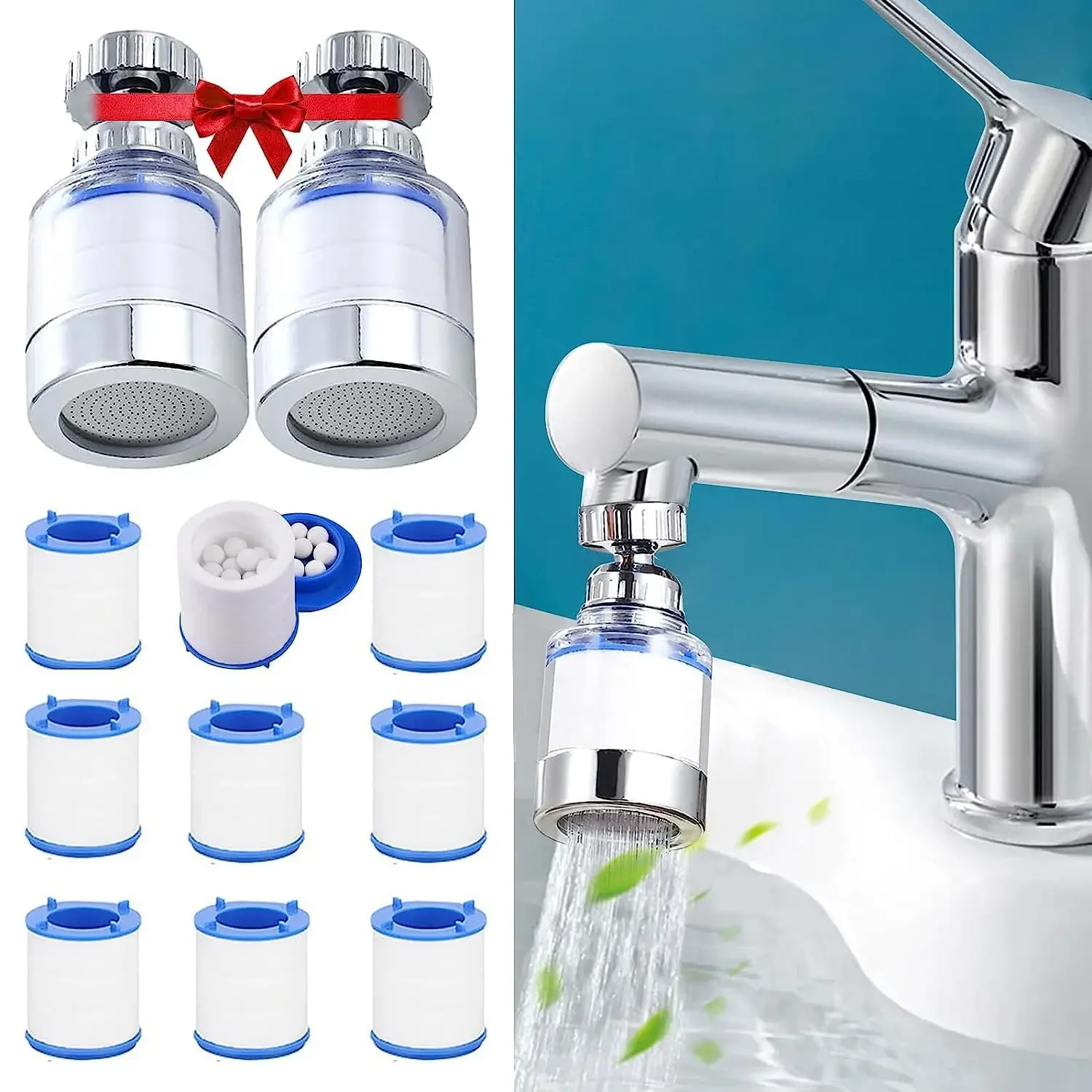 Faucet Filter Element Purifier Sprayer Head Household Water Purifier Filter Shower Remove Chlorine Heavy Metal Filtered