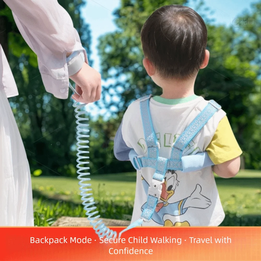 

Steel Wire Toddler Harness Leashes Breathable 2 in 1 Adjustable Anti-lost Wrist Link Band Soft Comfortable Baby Leash Strap